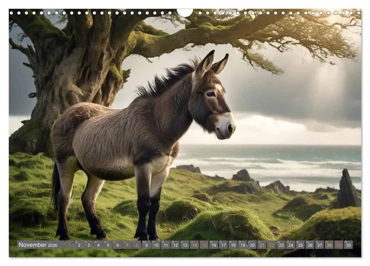 Bild: 9783457355466 | Eselträume (Wandkalender 2026 DIN A3 quer), CALVENDO Monatskalender